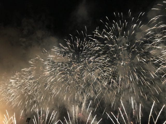 夜空に打ち上がる花火。