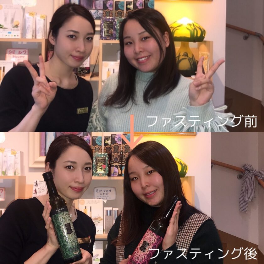 店内で写真を撮る日本人女性。